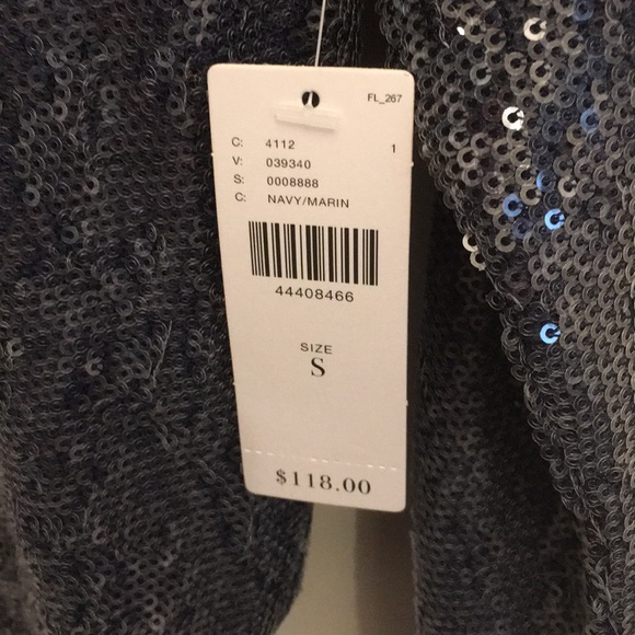 Navy blue sequin hoodie - Picture 4 of 5